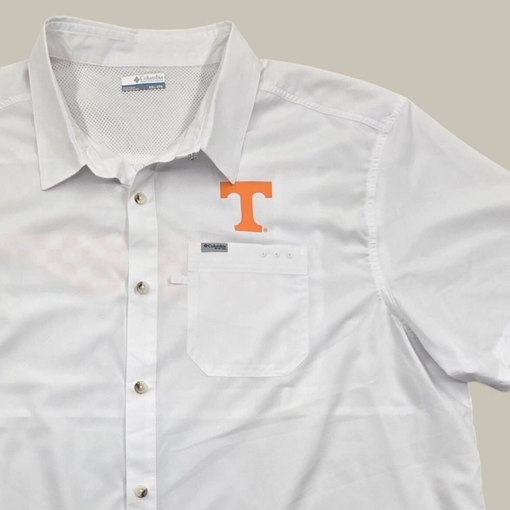 Columbia PFG Tennessee Volunteers Cast Away Zero SS Shirt XM8198 White Mens XXL